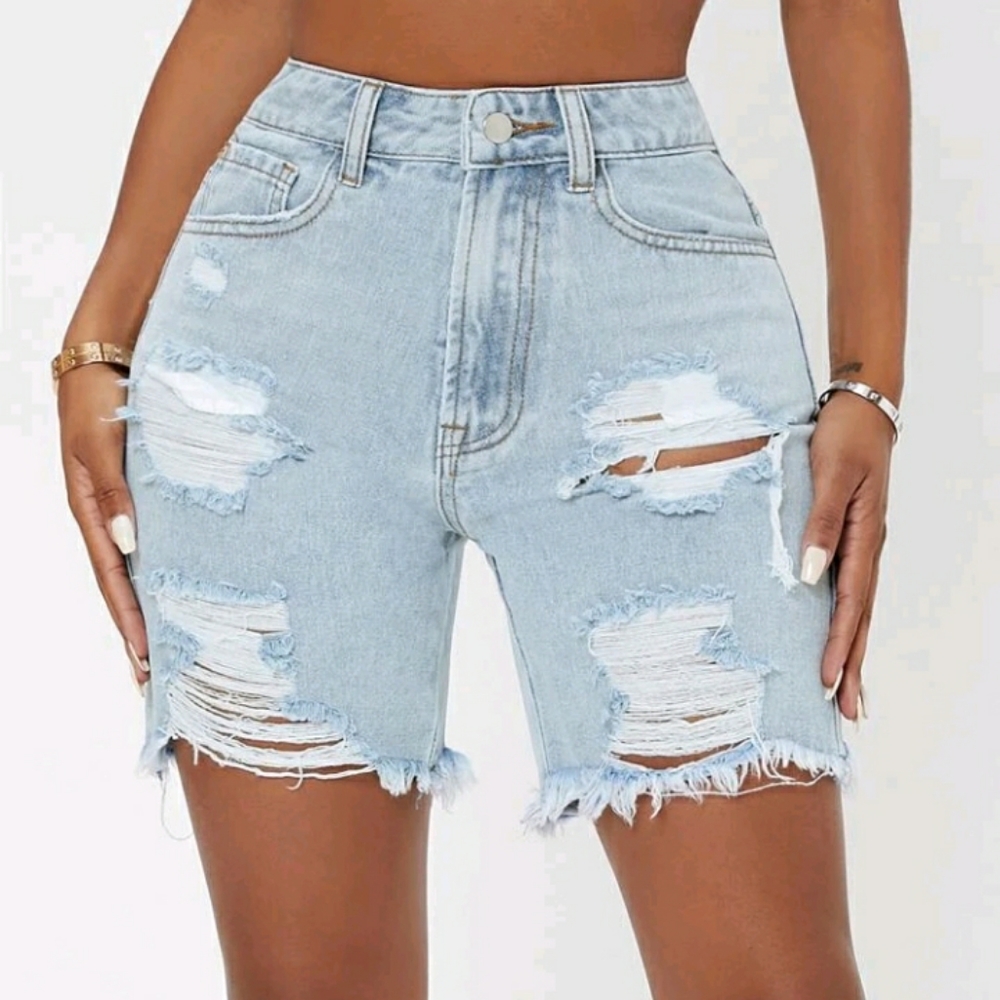 Distressed Denim Shorts - Picture 3 of 3